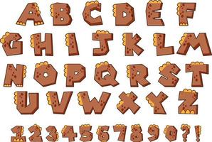 Font design for english alphabets and numbers vector