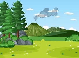 Prehistoric forest scene background vector