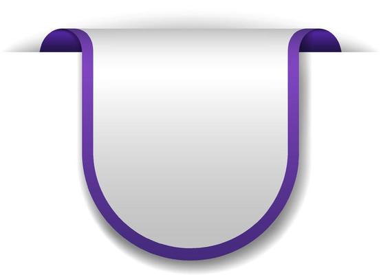 Violet banner design on white background