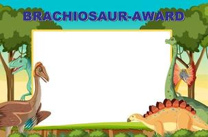 Banner design with dinosaurs in forest vector