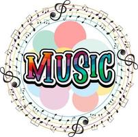 Font design for word music with music notes on white background vector
