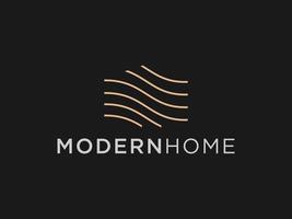 Simple modern building architecture logo design with line art skyscraper graphic vector