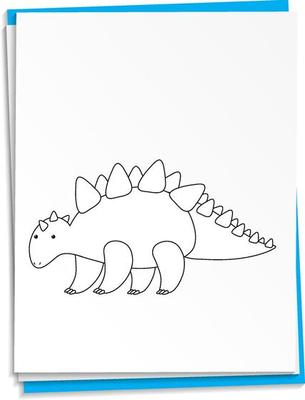 Hand drawn dinosaur on paper