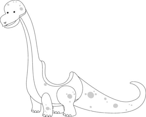 Dinosaur car black and white doodle character