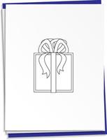 Hand drawn present on paper vector