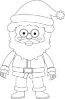 Santa doodle outline for colouring vector