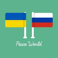 Vector of Ukraine and Russia Flags. Perfect for peace content, preventing war, etc.