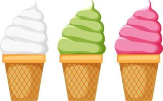 Set of three ice cream vector