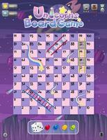 A snake ladder game template on space background vector