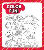 Worksheets template with color fun text vector