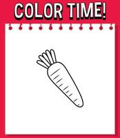 Worksheets template with color time text and carrot outline vector