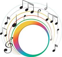 notas musicales de banner coloridas sobre fondo blanco vector