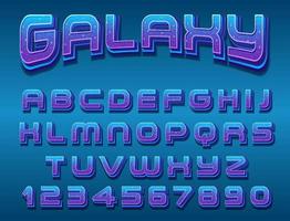 A set of English alphabet space font vector