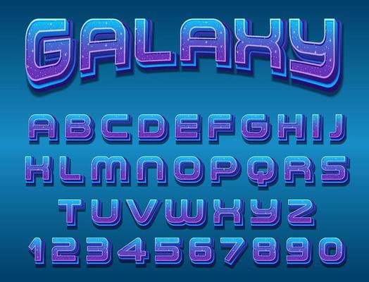 A set of English alphabet space font