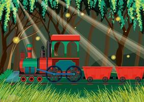 tren con escenario natural vector