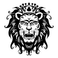 Lion head with crown vector