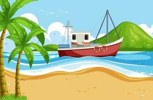 boat, ship, transportation, sea, beach, ocean, view, outdoor, background, island vector