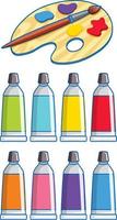 A set of watercolour on white background vector