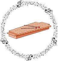 A xylophone with musical notes on white background vector