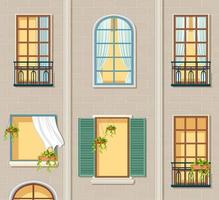 Apartment building with windows vector