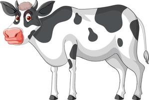 personaje de dibujos animados de pie de vaca lechera vector