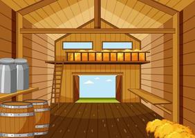 Scene inside the barn vector