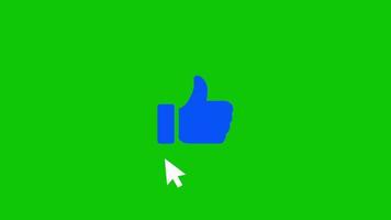 geanimeerde muiscursor klik op like-knop groen scherm video gratis download