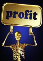 profit word and golden skeleton photo