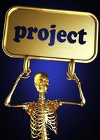 project word and golden skeleton photo