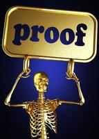 proof word and golden skeleton photo