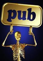 pub word and golden skeleton photo