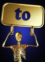 to word and golden skeleton photo