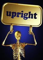 upright word and golden skeleton photo