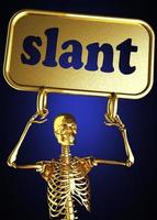 slant word and golden skeleton photo