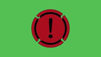 dangerous sign video on green background