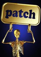 patch word and golden skeleton photo