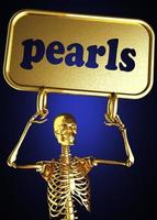 pearls word and golden skeleton photo