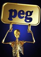 peg word and golden skeleton photo