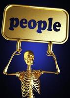 people word and golden skeleton photo