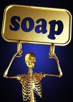 soap word and golden skeleton photo