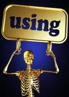 using word and golden skeleton photo