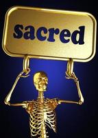 palabra sagrada y esqueleto dorado foto