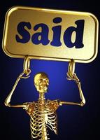 said word and golden skeleton photo