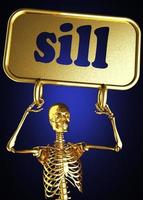 sill word and golden skeleton photo