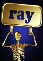 ray word and golden skeleton photo