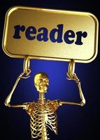 reader word and golden skeleton photo