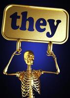 they word and golden skeleton photo