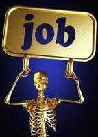 job word and golden skeleton photo