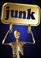 junk word and golden skeleton photo