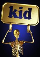 kid word and golden skeleton photo